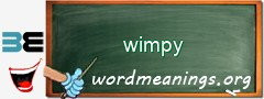 WordMeaning blackboard for wimpy